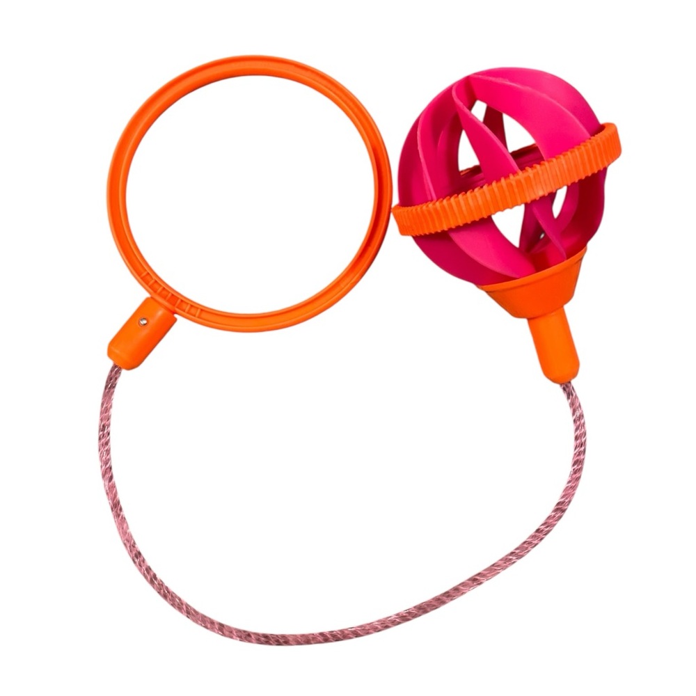 Orange & pink ankle loop jump skip ball on plastic rope